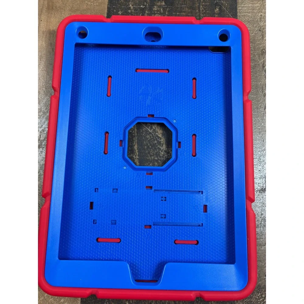 Red and Blue Spider Web Rugged iPad Case with Kickstand‎ Heavy Duty Kids Cover